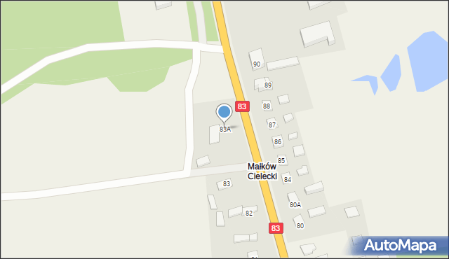 Małków, Małków, 83A, mapa Małków