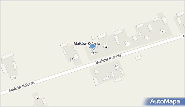 Małków-Kolonia, Małków-Kolonia, 14, mapa Małków-Kolonia