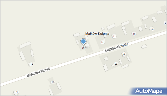 Małków-Kolonia, Małków-Kolonia, 15, mapa Małków-Kolonia