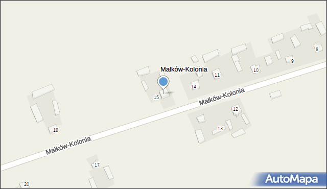 Małków-Kolonia, Małków-Kolonia, 15A, mapa Małków-Kolonia