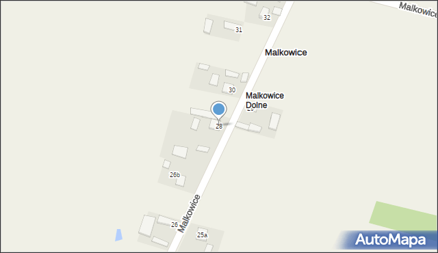 Malkowice, Malkowice, 28, mapa Malkowice