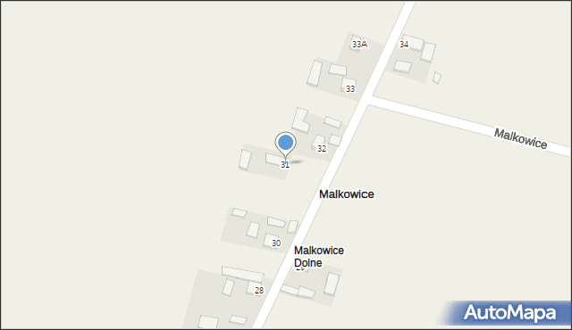 Malkowice, Malkowice, 31, mapa Malkowice