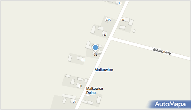 Malkowice, Malkowice, 32, mapa Malkowice