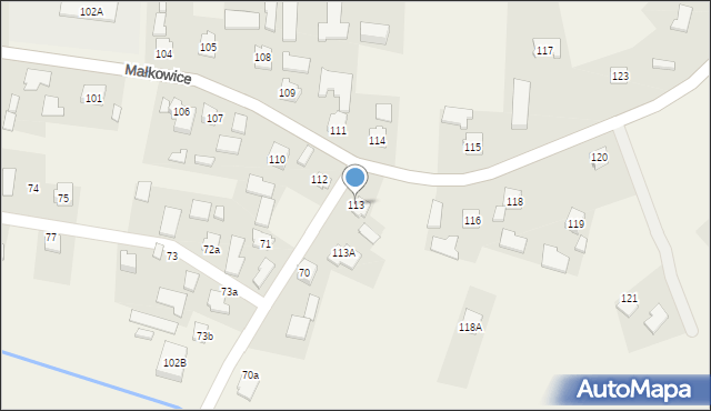 Małkowice, Małkowice, 113, mapa Małkowice