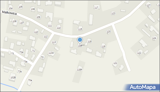 Małkowice, Małkowice, 116, mapa Małkowice