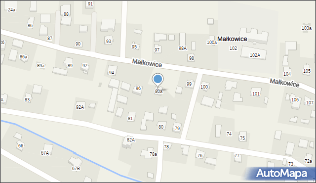 Małkowice, Małkowice, 80a, mapa Małkowice