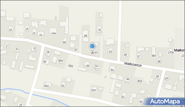 Małkowice, Małkowice, 90, mapa Małkowice