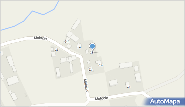 Małocin, Małocin, 23B, mapa Małocin