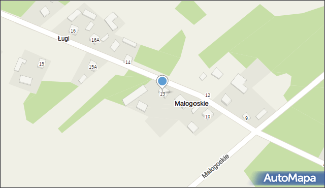 Małogoskie, Małogoskie, 13, mapa Małogoskie