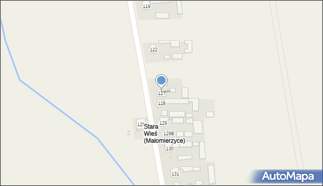 Małomierzyce, Małomierzyce, 127, mapa Małomierzyce