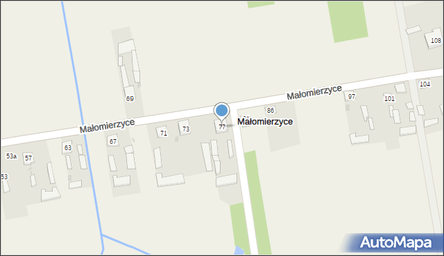 Małomierzyce, Małomierzyce, 77, mapa Małomierzyce