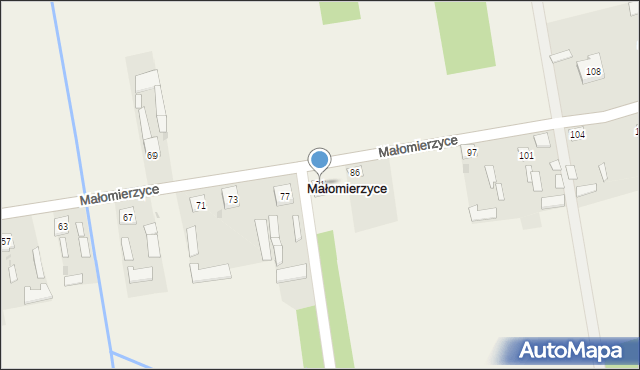 Małomierzyce, Małomierzyce, 81, mapa Małomierzyce