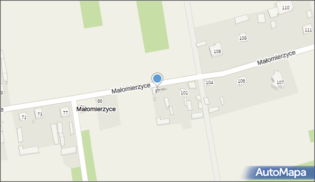 Małomierzyce, Małomierzyce, 97, mapa Małomierzyce