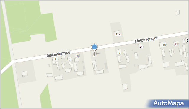 Małomierzyce, Małomierzyce, 9A, mapa Małomierzyce