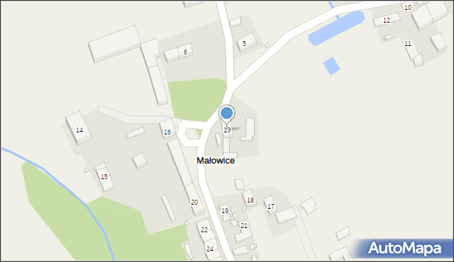 Małowice, Małowice, 13, mapa Małowice