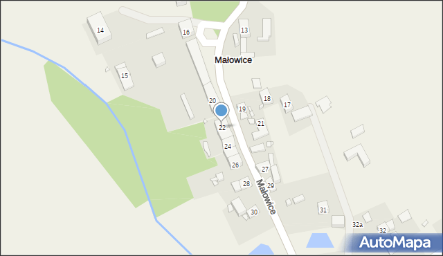 Małowice, Małowice, 22, mapa Małowice