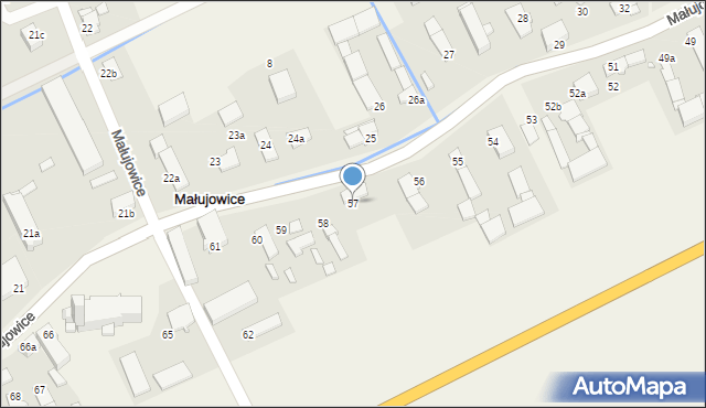 Małujowice, Małujowice, 57, mapa Małujowice