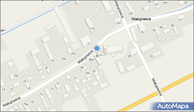 Małujowice, Małujowice, 66, mapa Małujowice