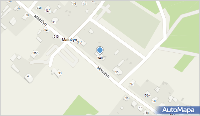 Malużyn, Malużyn, 54B, mapa Malużyn