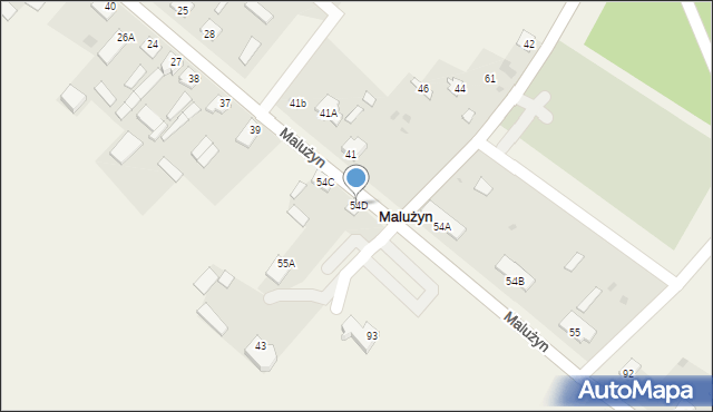 Malużyn, Malużyn, 54D, mapa Malużyn