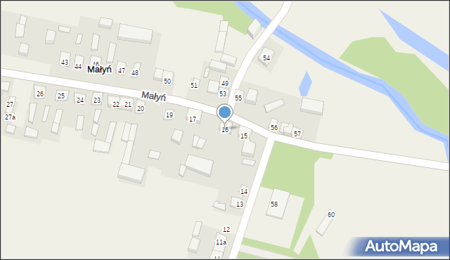 Małyń, Małyń, 16, mapa Małyń