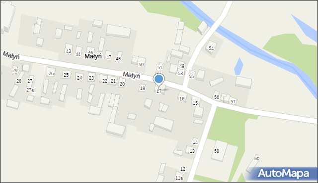 Małyń, Małyń, 17, mapa Małyń