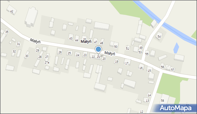 Małyń, Małyń, 21, mapa Małyń