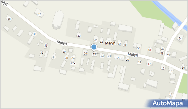 Małyń, Małyń, 25, mapa Małyń