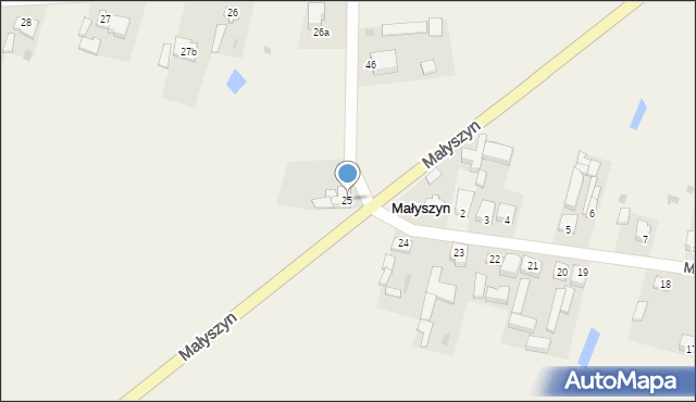 Małyszyn, Małyszyn, 25, mapa Małyszyn