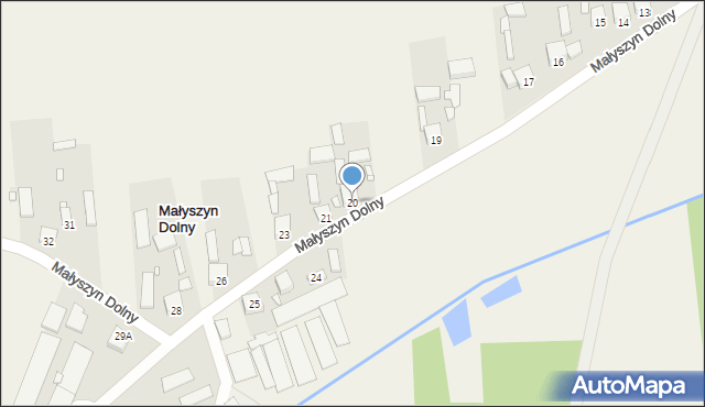 Małyszyn Dolny, Małyszyn Dolny, 20, mapa Małyszyn Dolny