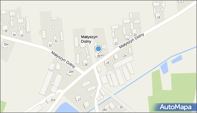 Małyszyn Dolny, Małyszyn Dolny, 26, mapa Małyszyn Dolny