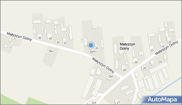 Małyszyn Dolny, Małyszyn Dolny, 32, mapa Małyszyn Dolny