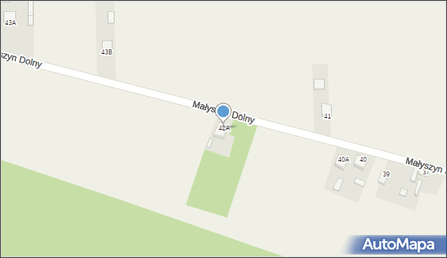 Małyszyn Dolny, Małyszyn Dolny, 42A, mapa Małyszyn Dolny