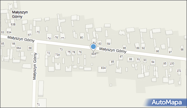 Małyszyn Górny, Małyszyn Górny, 82A, mapa Małyszyn Górny