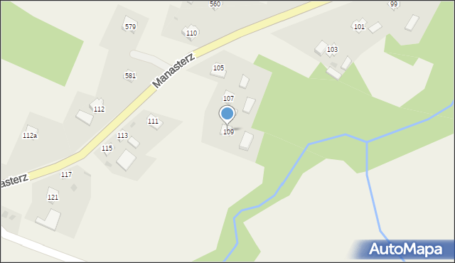 Manasterz, Manasterz, 109, mapa Manasterz