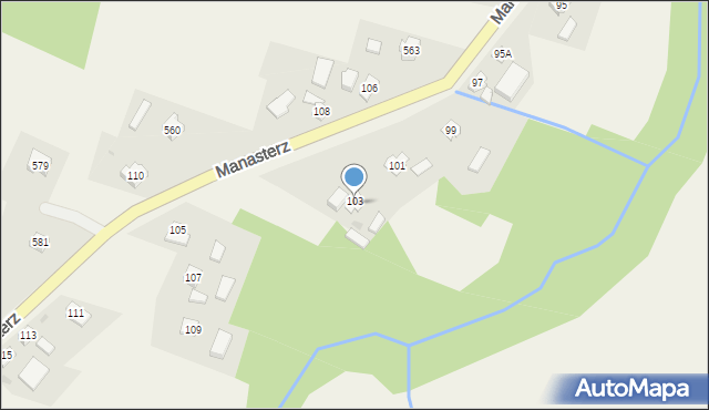 Manasterz, Manasterz, 183A, mapa Manasterz