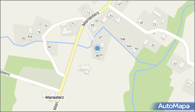 Manasterz, Manasterz, 69, mapa Manasterz