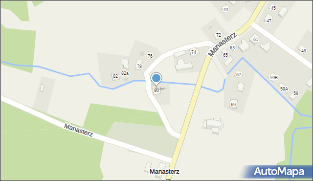 Manasterz, Manasterz, 80, mapa Manasterz