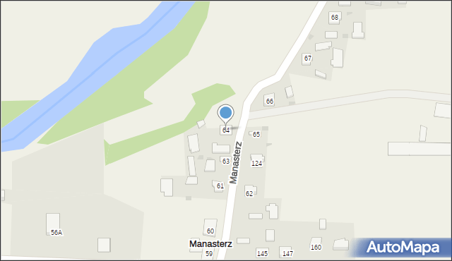 Manasterz, Manasterz, 64, mapa Manasterz