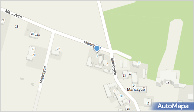 Mańczyce, Mańczyce, 1, mapa Mańczyce