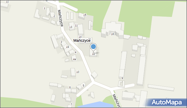 Mańczyce, Mańczyce, 12, mapa Mańczyce