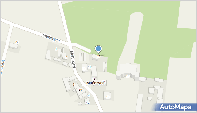 Mańczyce, Mańczyce, 15, mapa Mańczyce