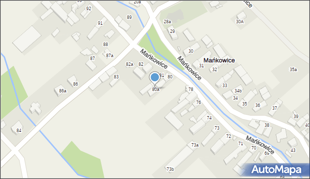 Mańkowice, Mańkowice, 80a, mapa Mańkowice