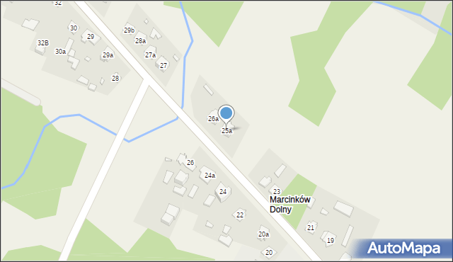 Marcinków, Marcinków, 25a, mapa Marcinków