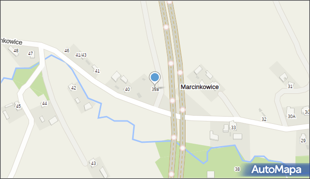 Marcinkowice, Marcinkowice, 39a, mapa Marcinkowice