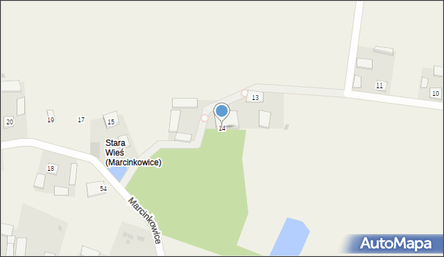 Marcinkowice, Marcinkowice, 14, mapa Marcinkowice