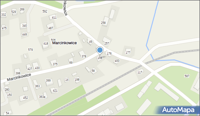 Marcinkowice, Marcinkowice, 108, mapa Marcinkowice