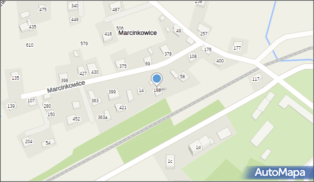 Marcinkowice, Marcinkowice, 198, mapa Marcinkowice