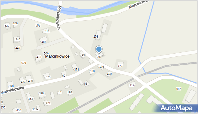 Marcinkowice, Marcinkowice, 257, mapa Marcinkowice