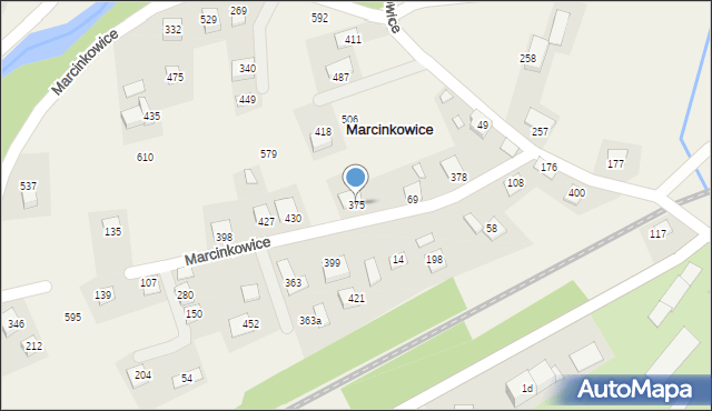 Marcinkowice, Marcinkowice, 375, mapa Marcinkowice